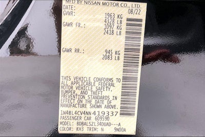 2022 Nissan Altima 2.5 SR