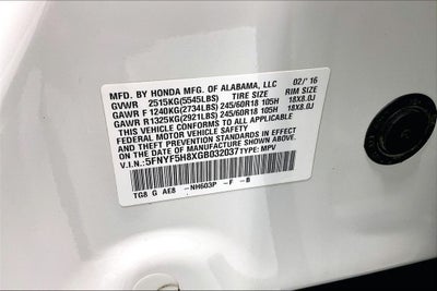 2016 Honda Pilot EX-L w/Rear Entertainment System