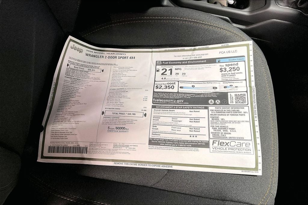 2026 Jeep Wrangler WRANGLER 2-DOOR SPORT