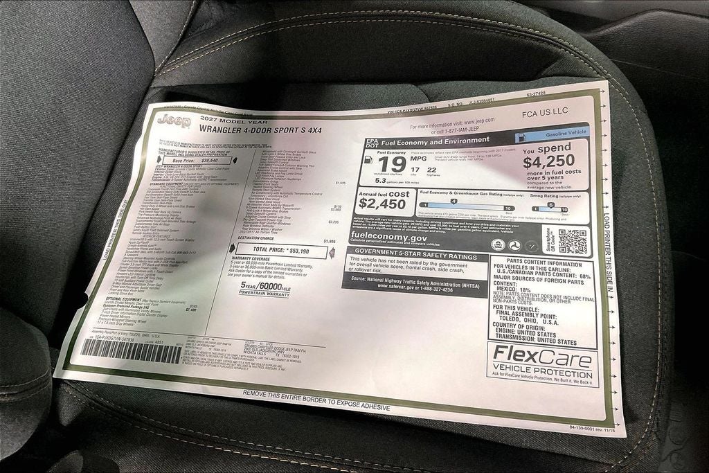 2027 Jeep Wrangler WRANGLER 4-DOOR SPORT S