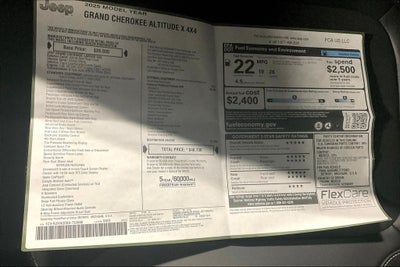 2025 Jeep Grand Cherokee GRAND CHEROKEE ALTITUDE X 4X4