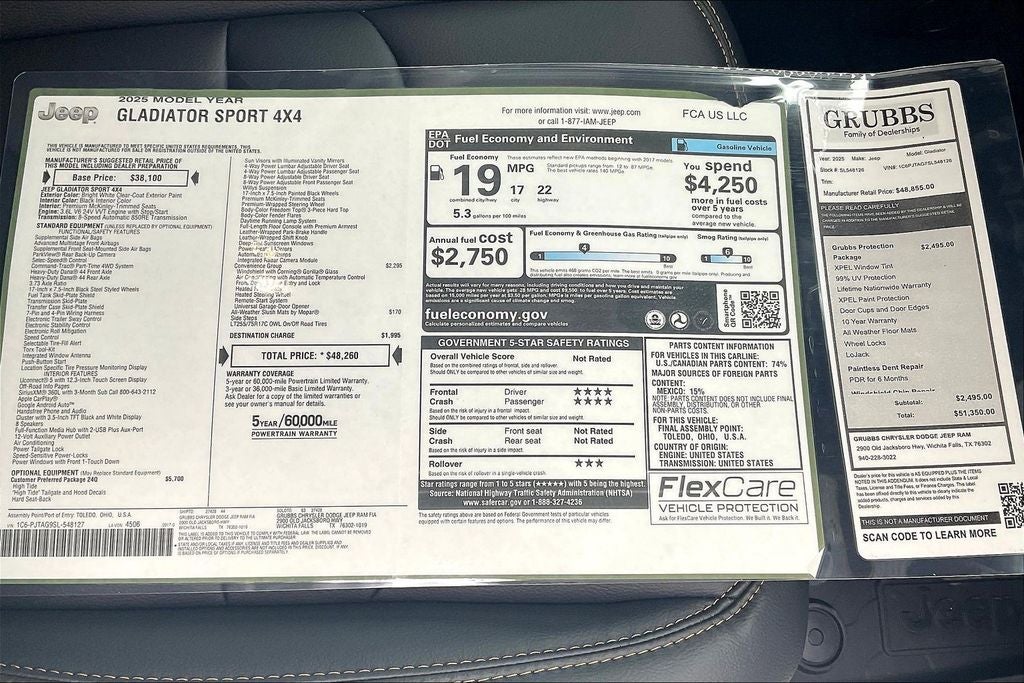 2025 Jeep Gladiator GLADIATOR HIGH TIDE 4X4