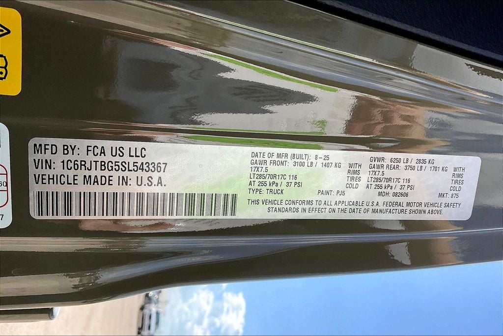 2025 Jeep Gladiator GLADIATOR RUBICON X 4X4