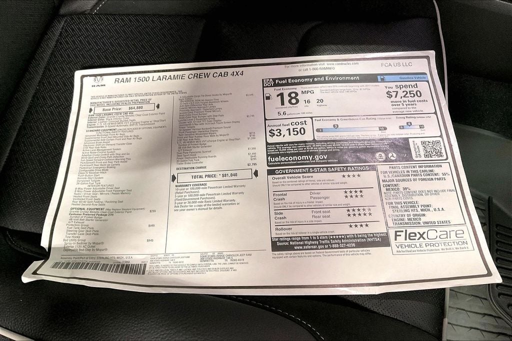 2026 RAM Ram 1500 RAM 1500 LARAMIE CREW CAB 4X4 5'7' BOX
