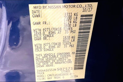 2018 Nissan TITAN PRO-4X