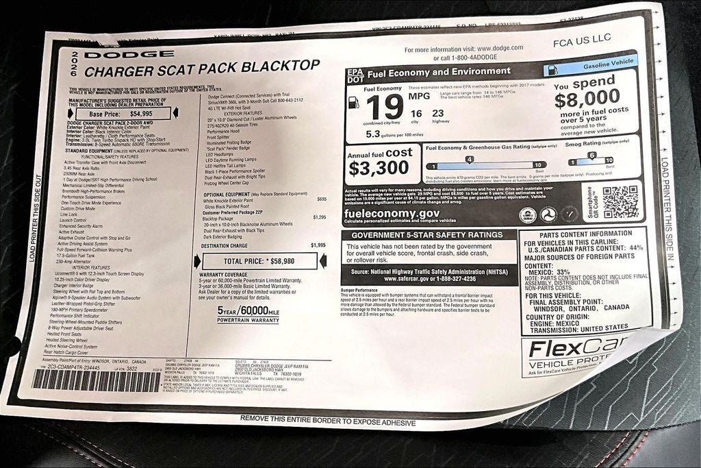 2026 Dodge Charger CHARGER SCAT PACK 2-DOOR AWD