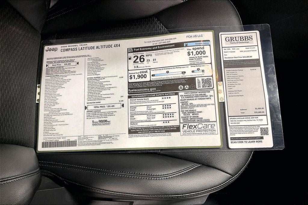 2026 Jeep Compass COMPASS LATITUDE ALTITUDE 4X4