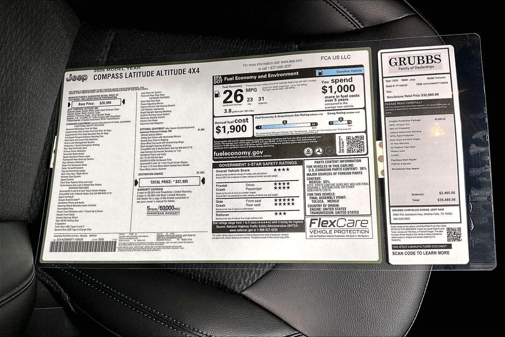 2026 Jeep Compass COMPASS LATITUDE ALTITUDE 4X4