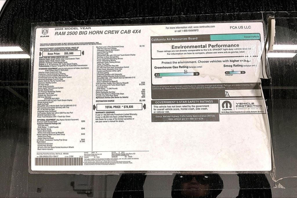 2026 RAM Ram 2500 RAM 2500 BIG HORN CREW CAB 4X4 6'4' BOX