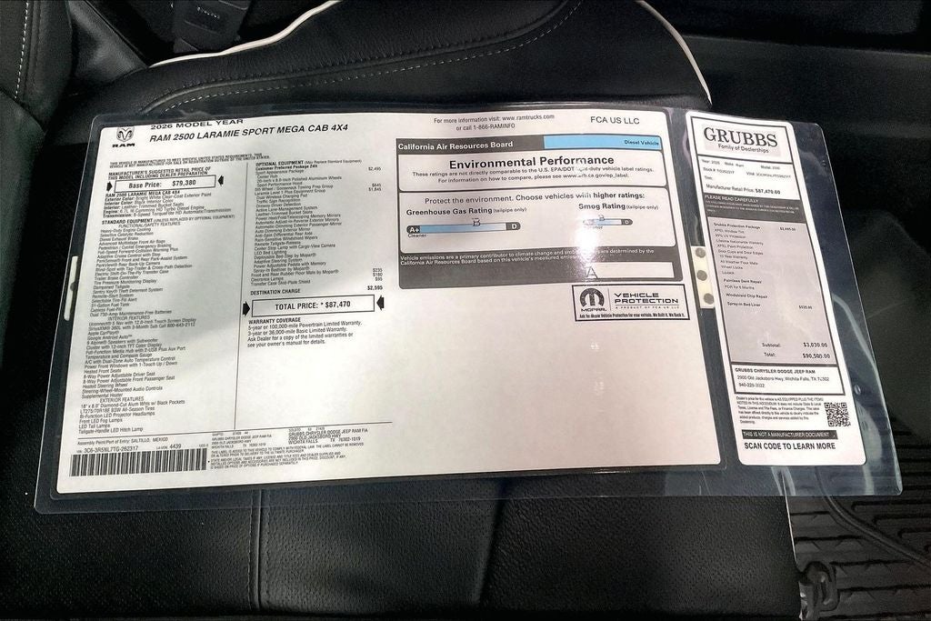 2026 RAM Ram 2500 RAM 2500 LARAMIE MEGA CAB 4X4 6'4' BOX