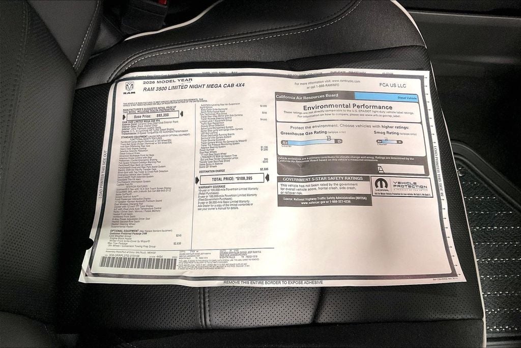2026 RAM Ram 3500 RAM 3500 LIMITED MEGA CAB 4X4 6'4' BOX