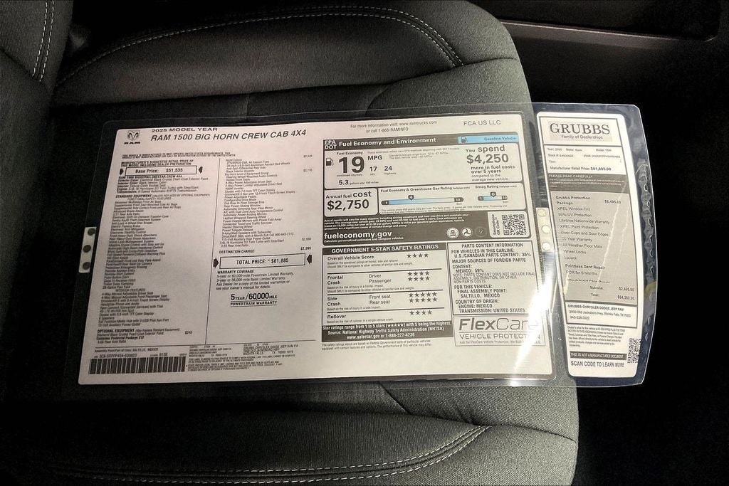 2025 RAM Ram 1500 RAM 1500 BIG HORN CREW CAB 4X4 5'7' BOX