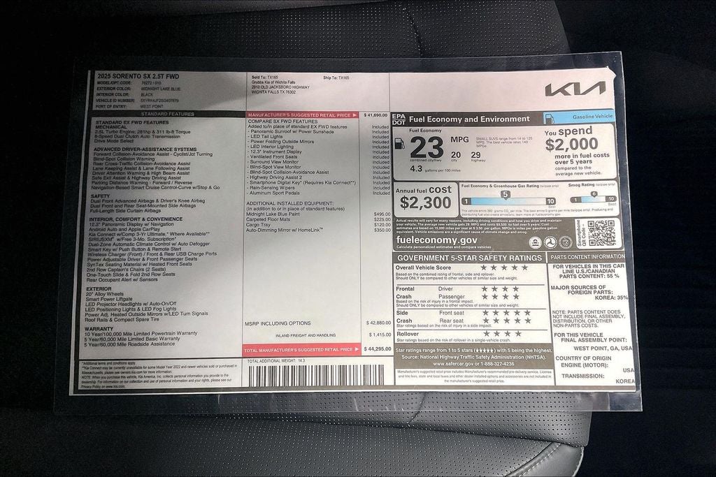2025 Kia Sorento SX