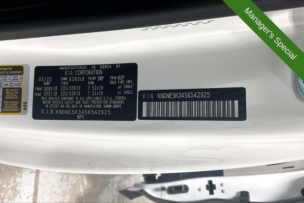 2025 Kia Carnival MPV SX